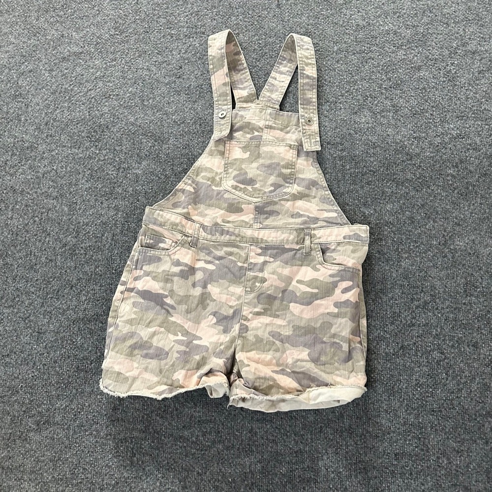 The Children's Place Shortalls Girls Size 16 Pink Camo Raw Hem Casual Bib